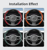 Breathable Wave Leather Steering Cover for Volvo