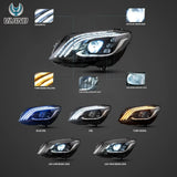 LED Matrix Headlights Black W205 15-21 Car Interior Accessory vland