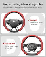 Perforated Leather Steering Wheel Cover for Hyundai Tucson