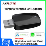 Wireless CarPlay Android Auto Adapter USB Plug Play CarPlay Adapter AKAMATE
