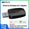 Wireless CarPlay Android Auto Adapter USB Plug Play
