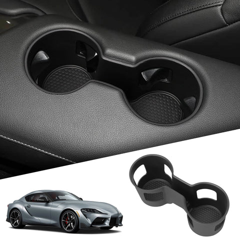 Toyota Supra 2018-2025 Water Cup Holder Limiter Fixed Drink Storage Box Tray TPE Car Accessories Black Car Interior Accessory