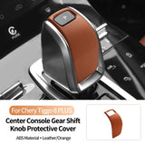For Chery Tiggo 8 (2019-) Original Leather Center Console Gear Shift Knob Cover Anti Scratch Car Interior Tuning Accessories