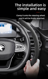 Anti-Slip Segmented Suede Steering Wheel Cover for Proton