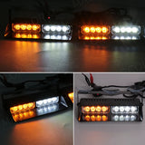 8-LED Windshield Strobe Warning Light Bar Car Interior Accessory MAGIC COLORM