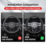 Matte Carbon Fiber Steering Wheel Cover for Cadillac