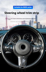 For BMW 1 2 3 4 Series X2 F20 F21 F32 F33 F12 F10 F11 F15 F16 F30 ABS Carbon Texture Car Interior Steering Wheel Cover Trim C