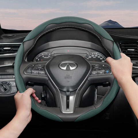 Breathable Leather Wheel Cover for Infiniti Q50 G37 Car Interior Accessory Hocasen
