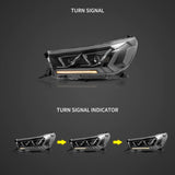 Dual Beam Projector Headlights for Hilux 2015-2020 LED Ambient Light VLAND