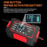 Car Battery Charger 12V 6A Touch Screen Pulse Repair LCD Fast Power Charging Wet Dry Lead Acid Digital LCD Car Battery Charge