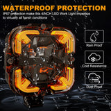 2pcs LED Work Lights with Lampshade For Truck Jeep Off Road SUV UTV ATV Car Headlamp Led Light 12v 24v White & Amber Spot Lig