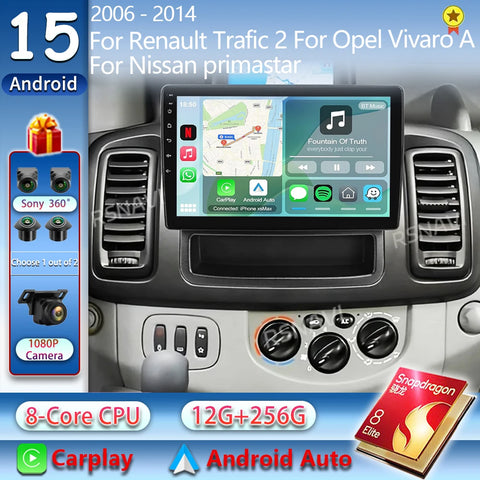Android 15 Multimedia GPS Player for Renault Trafic 2 Android Head Unit RSNAVI
