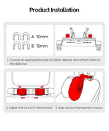 360° Adjustable Memory Foam Car Headrest Pillow Ice-silk Fabric for Kids & Adults Car Travel