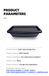 For Tesla New Model Y 2025 Launch Juniper Under Seat Storage Box Drawder With Lids ABS Interior Accessories