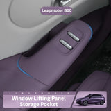 Leapmotor B10 Car Door Storage Box Silicone Pad Door Handle Protective Cover Window Lifting Panel Anti-slip Storage Pocket Ca