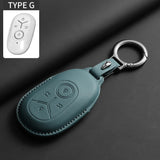 Leather Car Key Bag Case Cover Fob