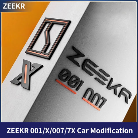 For ZEEKR 001/X/007/7X Zeekr001 Car Badge Modification Blackened Tail Logo Sporty Modified Letters Car Interior Accessory OEM
