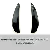 For Mercedes Benz E Class E300L E43 AMG E200L 16-20 Car Front Wind Knife Sticker Optimized Airflow Exterior Accessories Exter