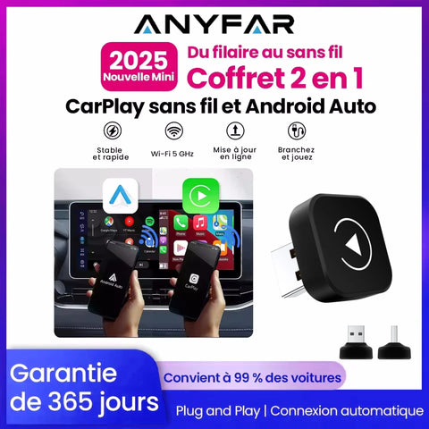 Wireless CarPlay and Android Auto Adapter for Wired Systems CarPlay Adapter ANYFAR