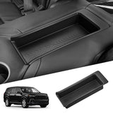 Smabee Car Second Row Armrest Storage Box Car Tray Organizers Accessories for Honda Pilot 2023-2025, Black TPE Car Second Row