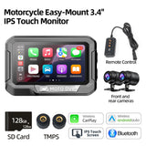 3.4" Motorcycle GPS Monitor with Wireless CarPlay