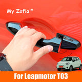 For Leapmotor T03 2023 2024 2025 Car ABS Door Black Handle Cover Trims Cover Car Styling Protective Exterior Accessories Car