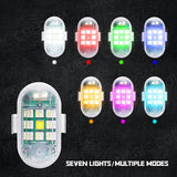 Wireless LED Strobe Warning Lights with Remote Control 2PCS LED Ambient Light MAGIC COLORM