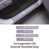For Leapmotor C10 C16 Car Leather Door Sill Strip Welcome Pedal Anti Kick Pad Scratch-resistant Sticker Interior Accessories