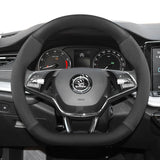 Suede Matte Carbon Fiber Wheel Cover for Skoda Car Interior Accessory Hocasen