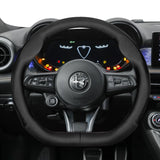 Ultra-Thin Breathable Steering Wheel Cover for Alfa Romeo Car Interior Accessory Hocasen Punch Style Black