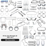 Chrome Interior Trim Kit for Jeep Wrangler JK 12-17 Car Interior Accessory HEBE