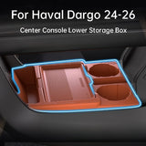 For Haval Dargo 24-26 Car Center Console Lower Storage Box Silicone Dustproof Protective Cover Auto Organizer Accessories Car