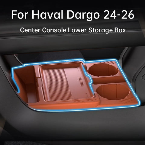 For Haval Dargo 24-26 Car Center Console Lower Storage Box Silicone Dustproof Protective Cover Auto Organizer Accessories Car