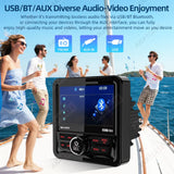 Marine Radio Stereo Bluetooth Waterproof for Boat ATV UTV Android Head Unit AKAMATE