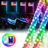 3/4/5FT LED Whip Light RGB Waterproof Multi-Color Flagpole Lamp Bowlight for Offroad Sand Rails/Buggies, SxS, ATV/UTV,RZR,Tru