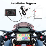 5Inch Motorcycle Monitor CarPlay Dashcam TPMS Universal Android Head Unit AKAMATE