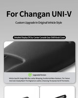 For Changan UNI-V (22-) & CS75 (24-) Original Leather Center Gear Shift Knob Cover Anti Scratch Car Interior Tuning Accessori