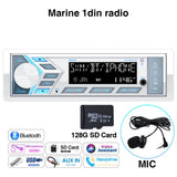 1 DIN Marine Stereo Bluetooth USB for Boat UTV RV