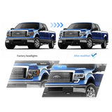 Projector Headlights Black for Ford F150 09-14 Car Interior Accessory Vland