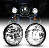 Newest 4.5 inch LED Foglights for Harley Davidson LED Foglights Angelite