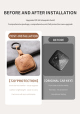 Leather Car Key Case For ZEEKR 001 009 7X - Sheep Suede Protector & Holder Car Interior Accessory, LED Ambient Light NONE